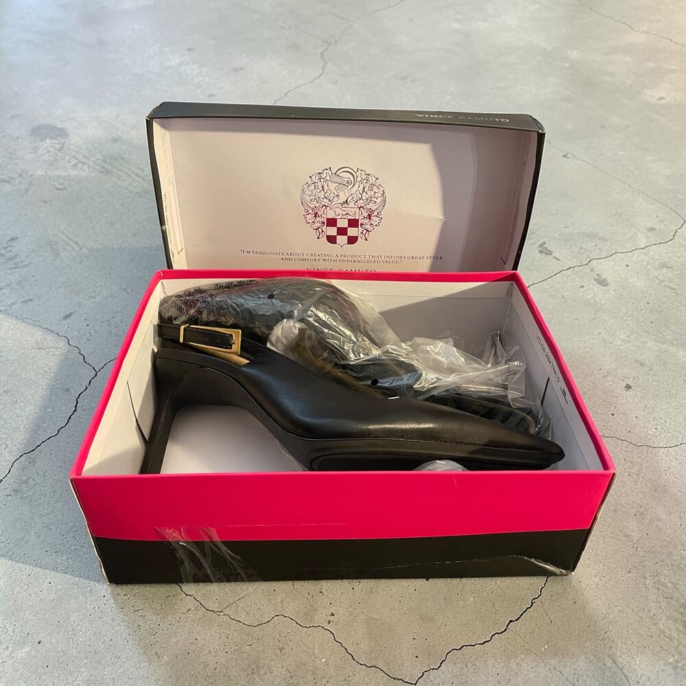 NEW Vince Camuto Brendie Sling Back Heels Black Size 11M Glamour Shoes Office - Picture 8 of 8